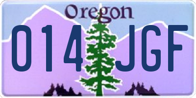 OR license plate 014JGF