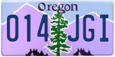 OR license plate 014JGI