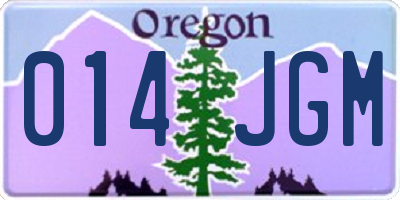 OR license plate 014JGM