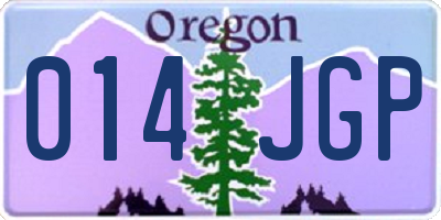 OR license plate 014JGP