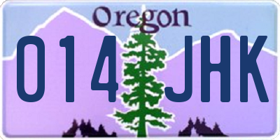 OR license plate 014JHK