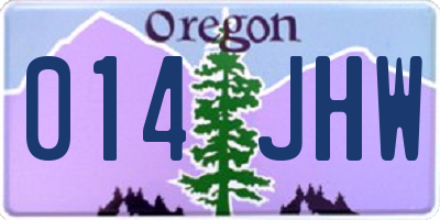 OR license plate 014JHW