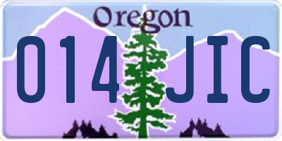 OR license plate 014JIC