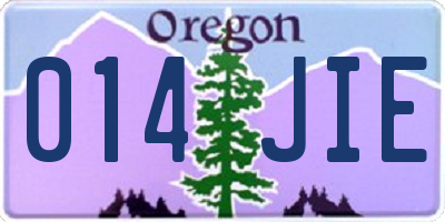 OR license plate 014JIE
