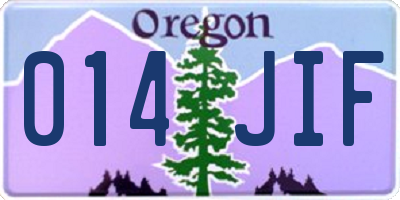 OR license plate 014JIF