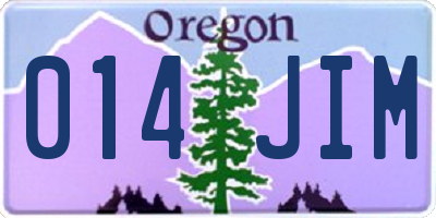 OR license plate 014JIM