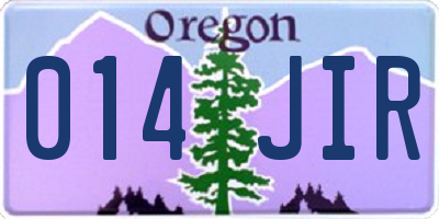 OR license plate 014JIR