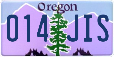 OR license plate 014JIS
