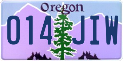 OR license plate 014JIW