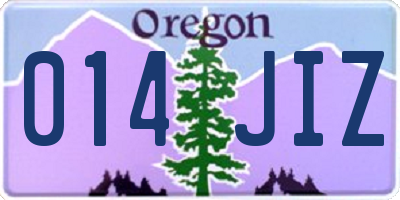 OR license plate 014JIZ