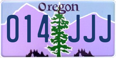 OR license plate 014JJJ