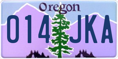 OR license plate 014JKA