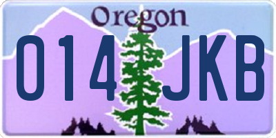 OR license plate 014JKB
