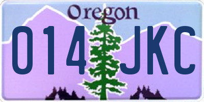 OR license plate 014JKC
