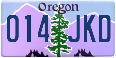 OR license plate 014JKD