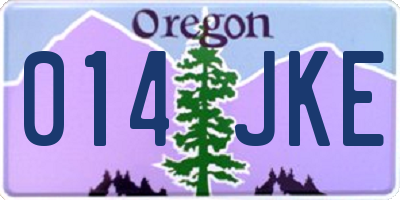 OR license plate 014JKE