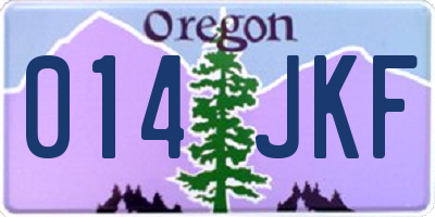 OR license plate 014JKF