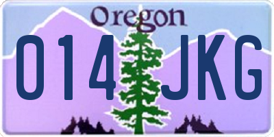 OR license plate 014JKG