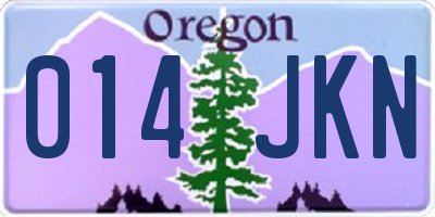 OR license plate 014JKN