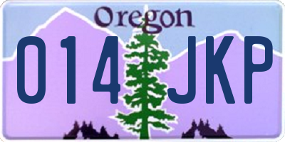 OR license plate 014JKP