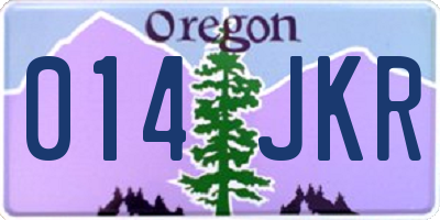 OR license plate 014JKR