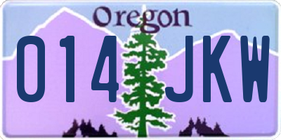 OR license plate 014JKW