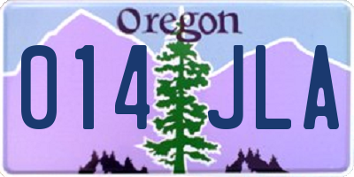 OR license plate 014JLA