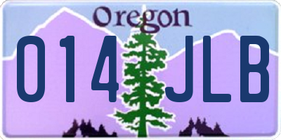 OR license plate 014JLB