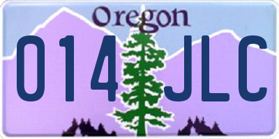 OR license plate 014JLC