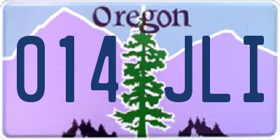 OR license plate 014JLI