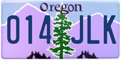 OR license plate 014JLK