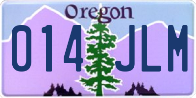 OR license plate 014JLM