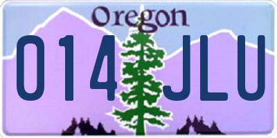 OR license plate 014JLU