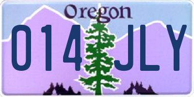 OR license plate 014JLY