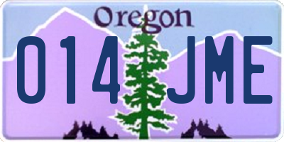 OR license plate 014JME