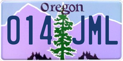 OR license plate 014JML