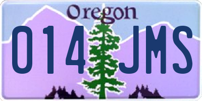 OR license plate 014JMS