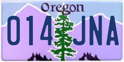 OR license plate 014JNA