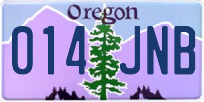 OR license plate 014JNB
