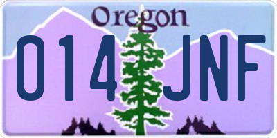 OR license plate 014JNF