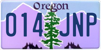 OR license plate 014JNP