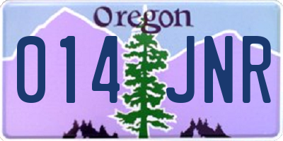 OR license plate 014JNR