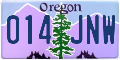 OR license plate 014JNW