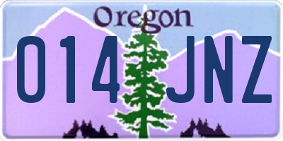OR license plate 014JNZ