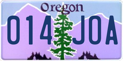 OR license plate 014JOA