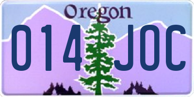 OR license plate 014JOC