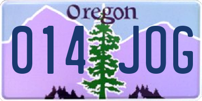 OR license plate 014JOG