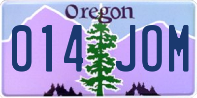 OR license plate 014JOM
