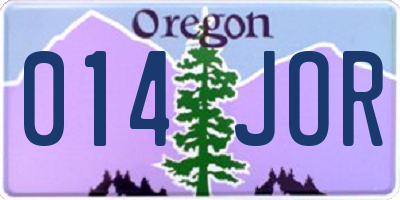 OR license plate 014JOR