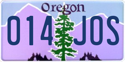 OR license plate 014JOS